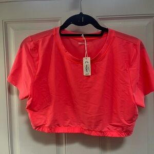 Aerie Bright Pink Crop Top